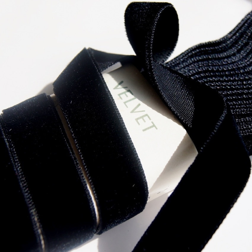 SALE Vintage FRENCH BLACK Velvet Ribbon Wholesale 22mm 16mm -  Norway