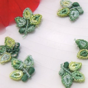 Light Green Flower Embroidered Applique, Vintage Embroidery Sew On Appliques Wholesale, Green Flower Applique #1166