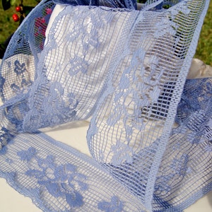 2-1/4" wide Vintage Floral Roses Scalloped Lace Trim - Dusty Blue Lace Trim by the Yard Vintage Sewing Lace Trims Wholesale #63