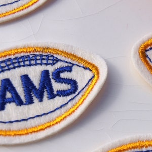 Vintage Embroidered Sports Applique Yellow White Blue RAMS Football 1970s Vintage Patch Embroidery Appliques Wholesale #1219