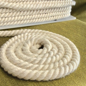 PURE COTTON All NATURAL White Twisted Cording 3/8&quot; Wrights Soft Decorative Rope Trim For Crafts, Apparel, Upholstery & Home Decor T57