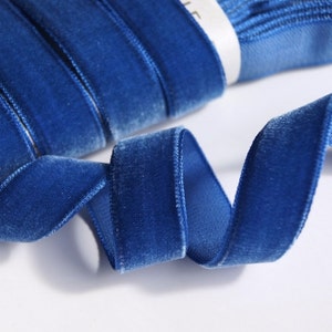 Vintage Franse fluwelen lint groothandel 16mm Royal Velvet lint op maat gesneden sieraden lint ambachtelijke versieringen #80 gemaakt in Frankrijk