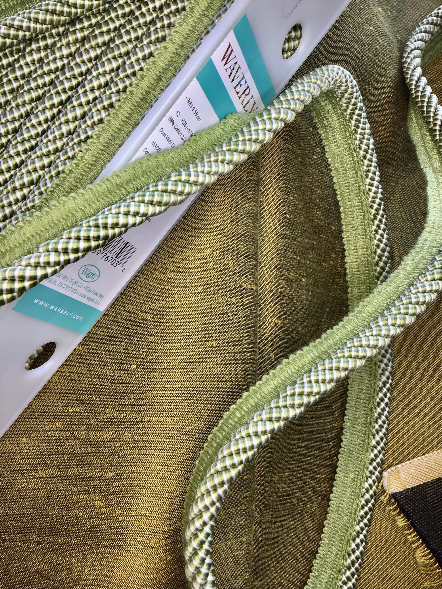 WAVERLY LIP CORD 3/8 Inch Sage White Twisted Lip Cord Trim for Etsy