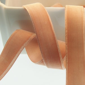 Vintage francés terciopelo cinta al por mayor 16mm té rosa terciopelo cinta cortada a tamaño joyería cinta artesanía adornos #132 hecho en Francia