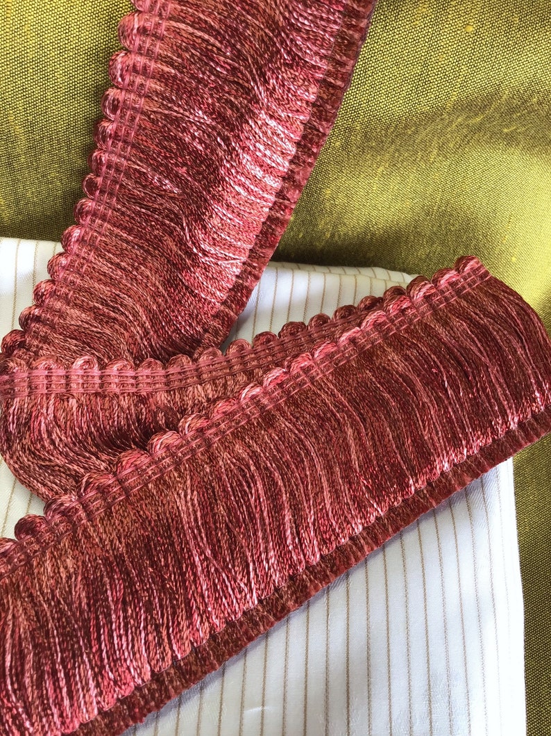 CONSO Mauve Burgundy BRUSH FRINGE Trim by the Yard Discount Etsy