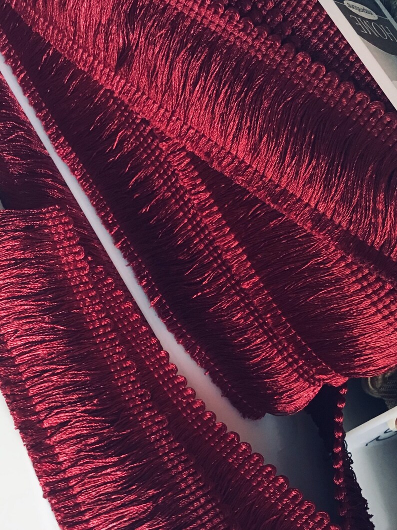 Wrights 13/4 Brick Red BRUSH FRINGE Trim by the Yard Etsy