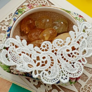 Vintage Victorian Venice Lace Applique: Vintage Floral Appliques White L14
