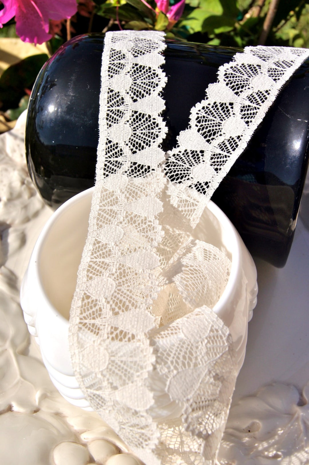 11/2 Wide Raindrops Vintage Lace Trim Beige Lace Trim by the Yard Vintage Sewing Lace Trims