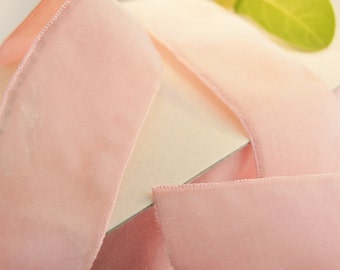 Französisches Samtband Soft Pink 1,5 "Breit Vintage Samtband Bulk-Lager, Vintage Samtkleid Ribbon Trim Großhandel # 117 Made in France