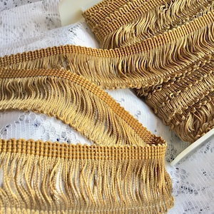 Gold Taupe LOOP CHAINETTE FRINGE Trim by the Yard, Wholesale Golden Taupe Chainette Fringed Trim, Better Homes and Garden T55