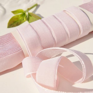 Ijsroze Vintage Franse fluwelen lint groothandel 16mm fluwelen lint op maat gesneden sieraden lint ambachtelijke versieringen #137 gemaakt in Frankrijk