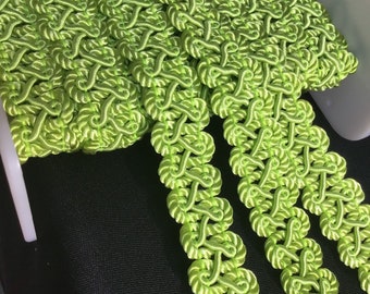 WRIGHTS BRAIDED GIMP 3/4 inch Spring Green Gimp Upholstery Trim for Curtains, Lamps, Home Decor Gimp Braids Trim by the Yard Wholesale #T3