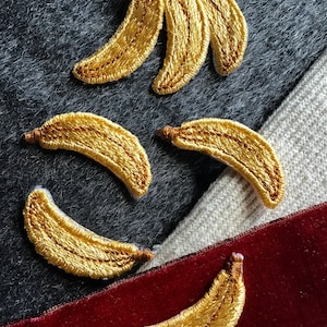 Banana Iron On Applique Patches Vintage Embroidered for Embellishments Crafts Sewing DIY Fruit Patch Embroidery 5020 image 2