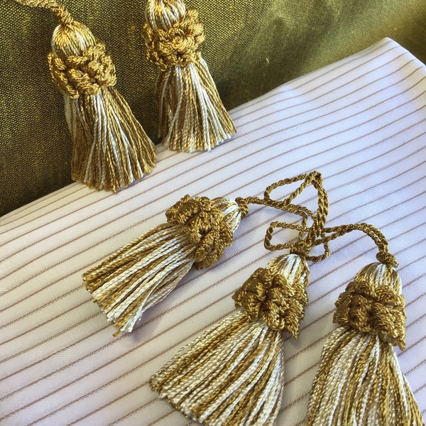 2pcs GOLD TASSELS Conso 2" LUXURY Decorative Key Tassels for curtains, cushion, home decoration, lamps & embellishments H15