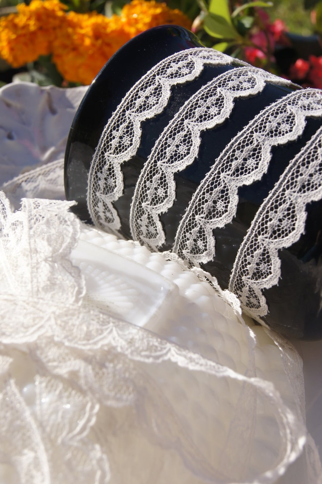 5/8 Vintage Scalloped Lace Trim Offwhite Lace Trim by the Yard Vintage Sewing Lace Trims