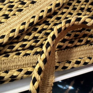 WAVERLY LIP CORD Natural Beige Black Twisted Cord Trim with Lip for Pillows, Upholstery Piping Trim, Drapery / Home Decorative Cording T5