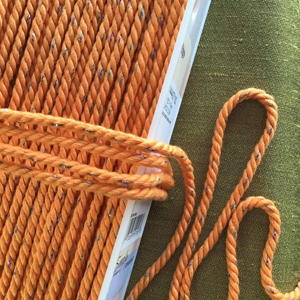 Wrights 5mm Orange METALLIC TWISTED CORD Trim, Decorative Rope Cording Trim For Crafts, Apparel, Upholstery & Home Decor #T13