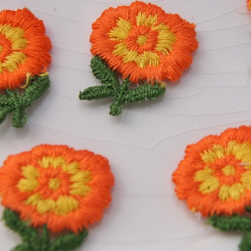 1960s Vintage Yellow Flower Embroidered Applique Vintage Etsy