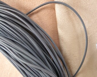 Grey 100% Genuine Leather Cord 2mm Round Leather Cord, Vintage Leather Cord, DIY Jewelry Supplies Leather Lacing String Bracelet, Necklace