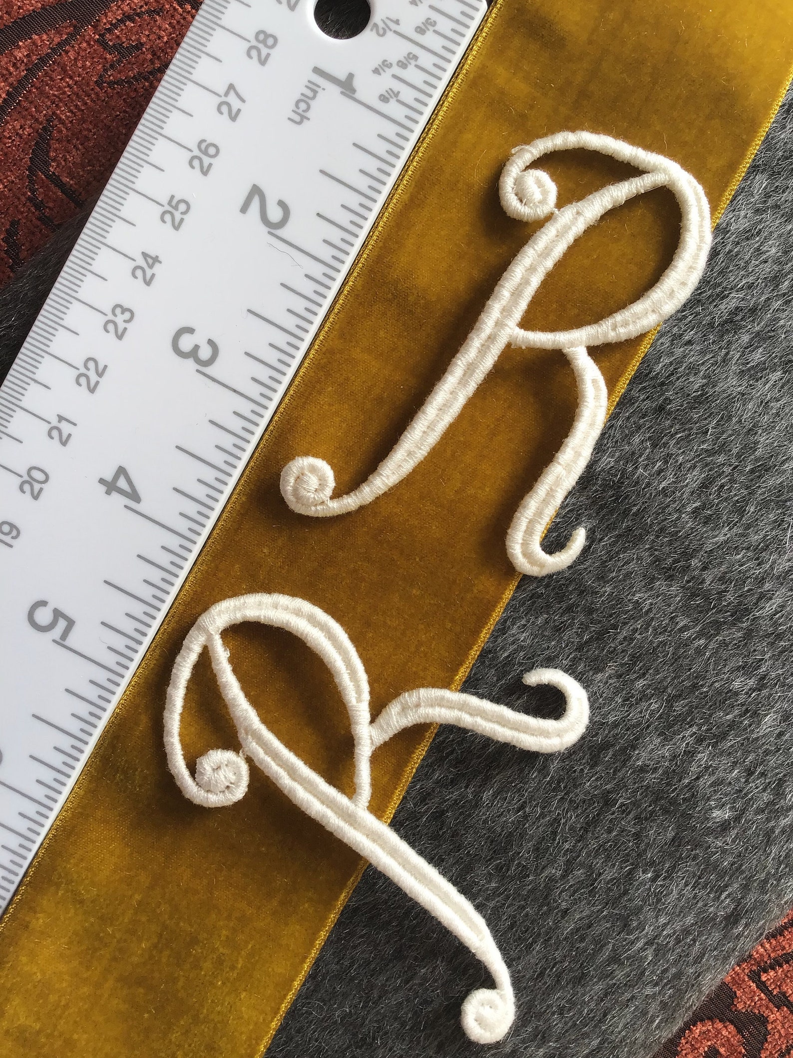 Venice Cursive Letter R Iron-on Patch Applique for Craft Embellishments ...