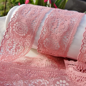 Vintage Medallion Floral Lace Trim 2" wide Mauve Lace Trim by the Yard - Vintage Sewing Lace Trims Wholesale #54