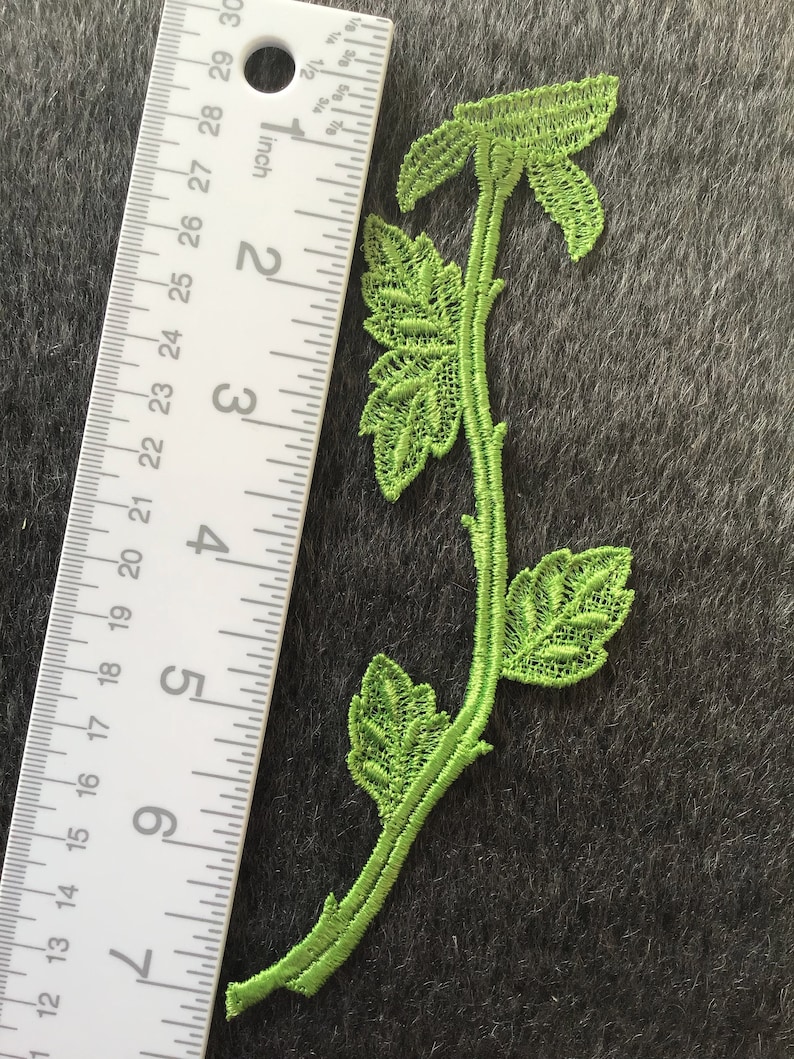 Embroidery vintage fern green sewon embroidered leaf patch  etsy