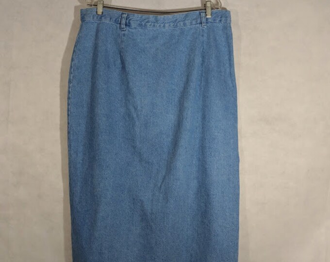 LA Blues 90s Long Denim Skirt Size 22 Flat Front Belt Loops - Etsy