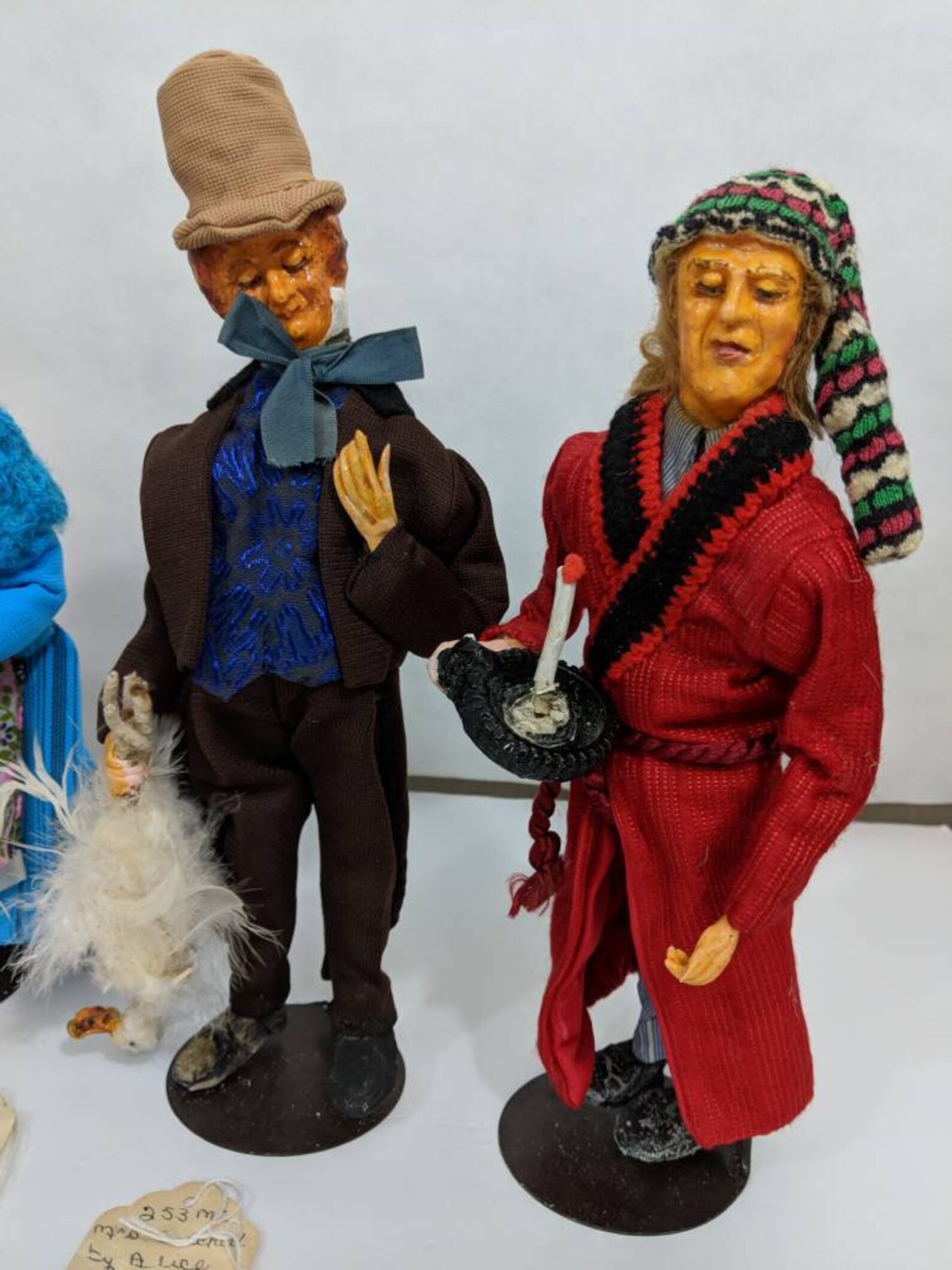 Dickens Christmas Carol Figures Dolls Handmade Vintage Paper  Etsy