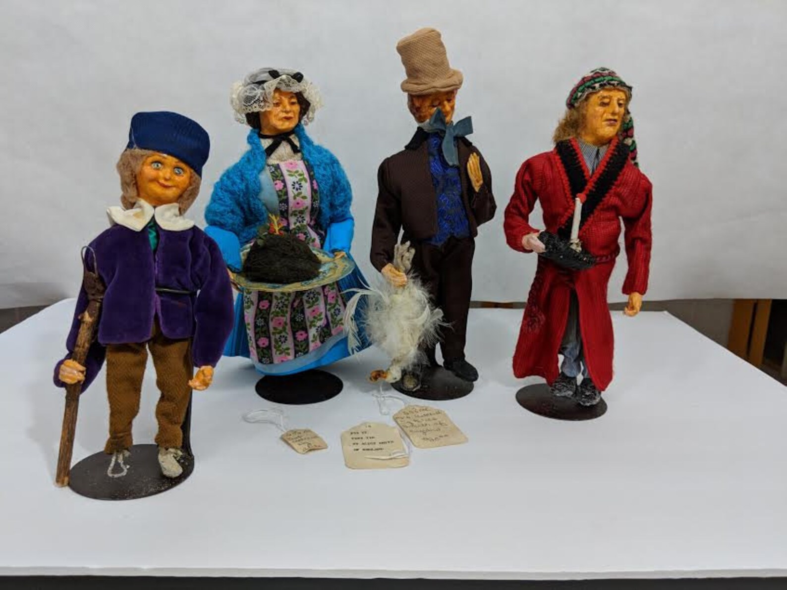 Dickens Christmas Carol Figures Dolls Handmade Vintage Paper  Etsy