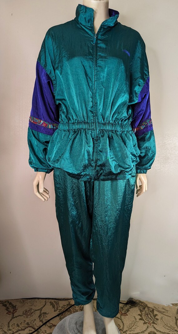 Avia 90's Tracksuit Womens M Jacket Pants Green Sh