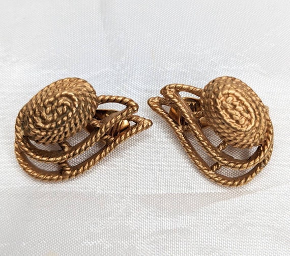 Boucles D'oreilles Vintage Signées Monet - Bijou Ancien - Occasion
