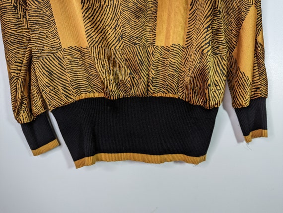 Vintage Gold Black Womens Top 80s Leslie Fay - image 6