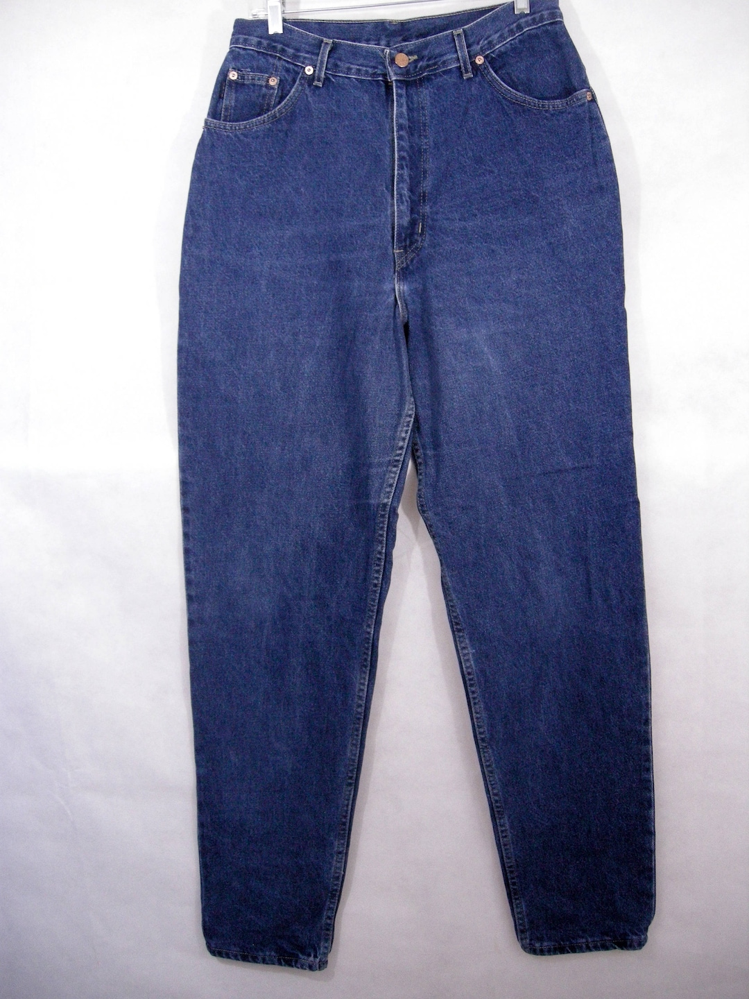 【BAON】Pmon Summer Vintage Washing Denim Pants Vintage 90's 24W PUMA Jeans, Dark Wash Blue Denim, High Rise