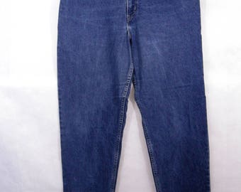 Chic High Waisted Tapered Leg Denim jeans Size 14 Medium Wash Vintage 90's Mom Jeans