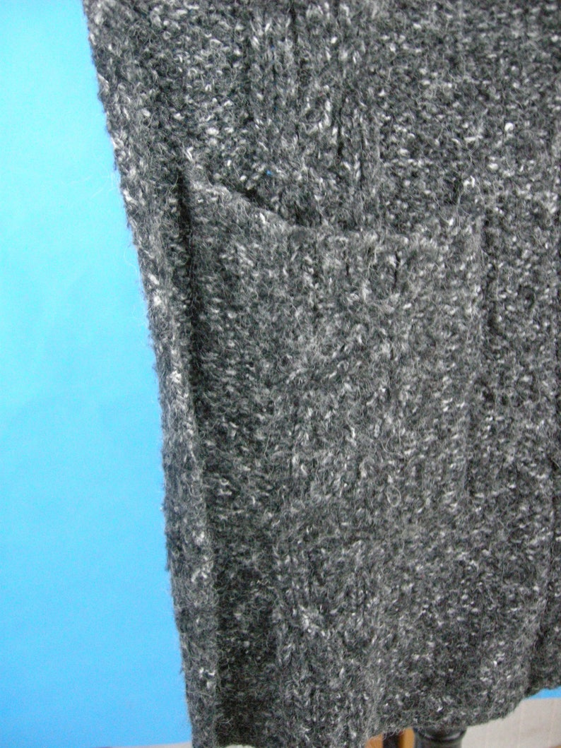Hooded Sweater Vest Womens Small Pockets Grey BOHO Medieval Peasant Country style
