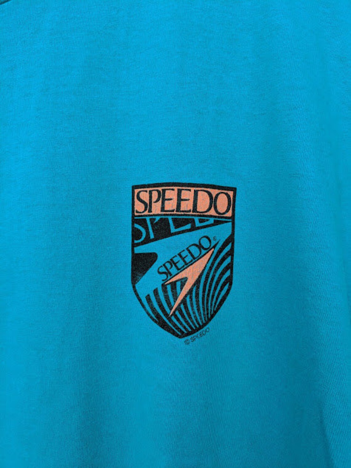 Speedo Vintage Shield Logo Mens XL 90s T Shirt Blue Shade Etsy