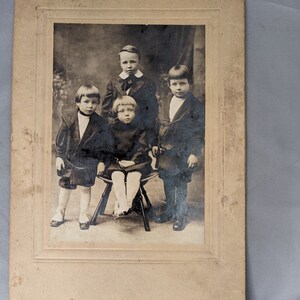 Childrens Photo 1900-1920 Black White Vintage
