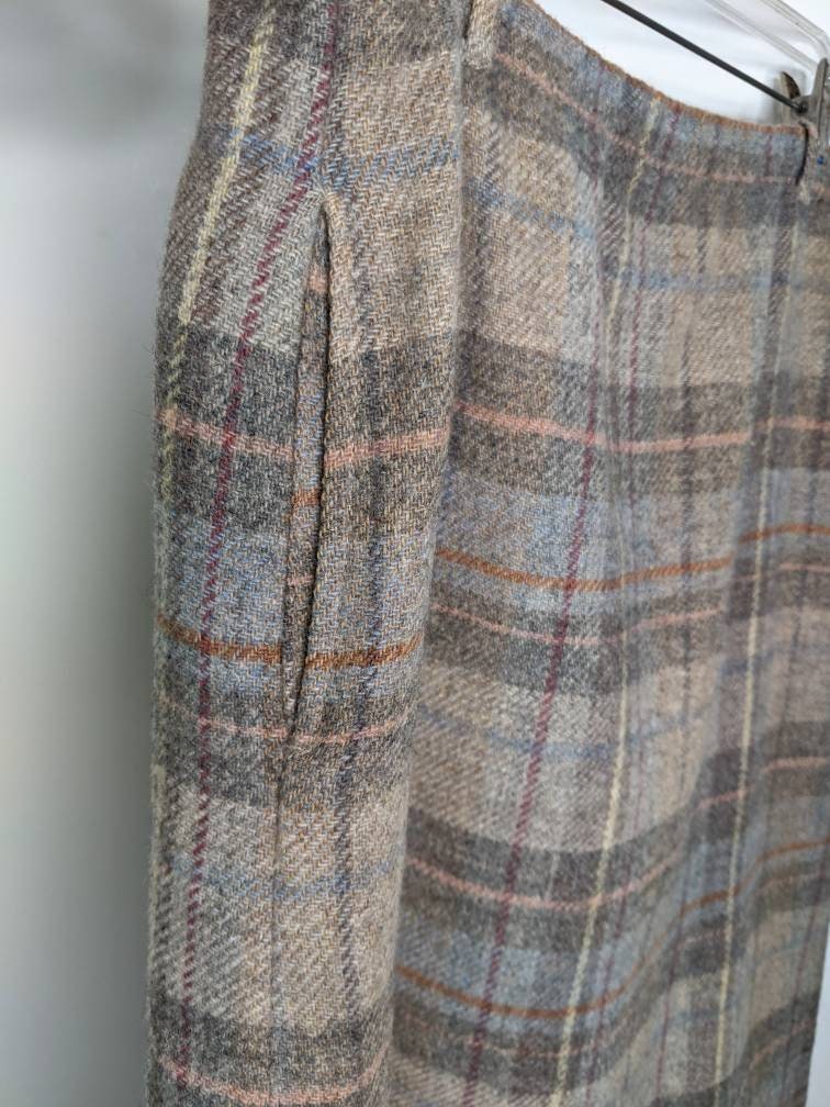 Wool Plaid Womens 14 Skirt Straight Pencil Prestige of Boston | Etsy