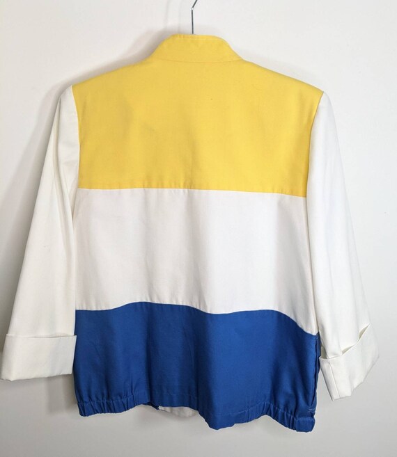 Vintage 80s Jacket Womens 12 Color Block 3/4 Slee… - image 3