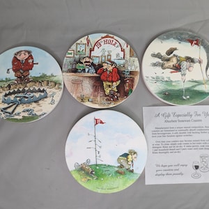 Golf Untersetzer Gary Patterson Comic Künstler Stoneware 4 Designs