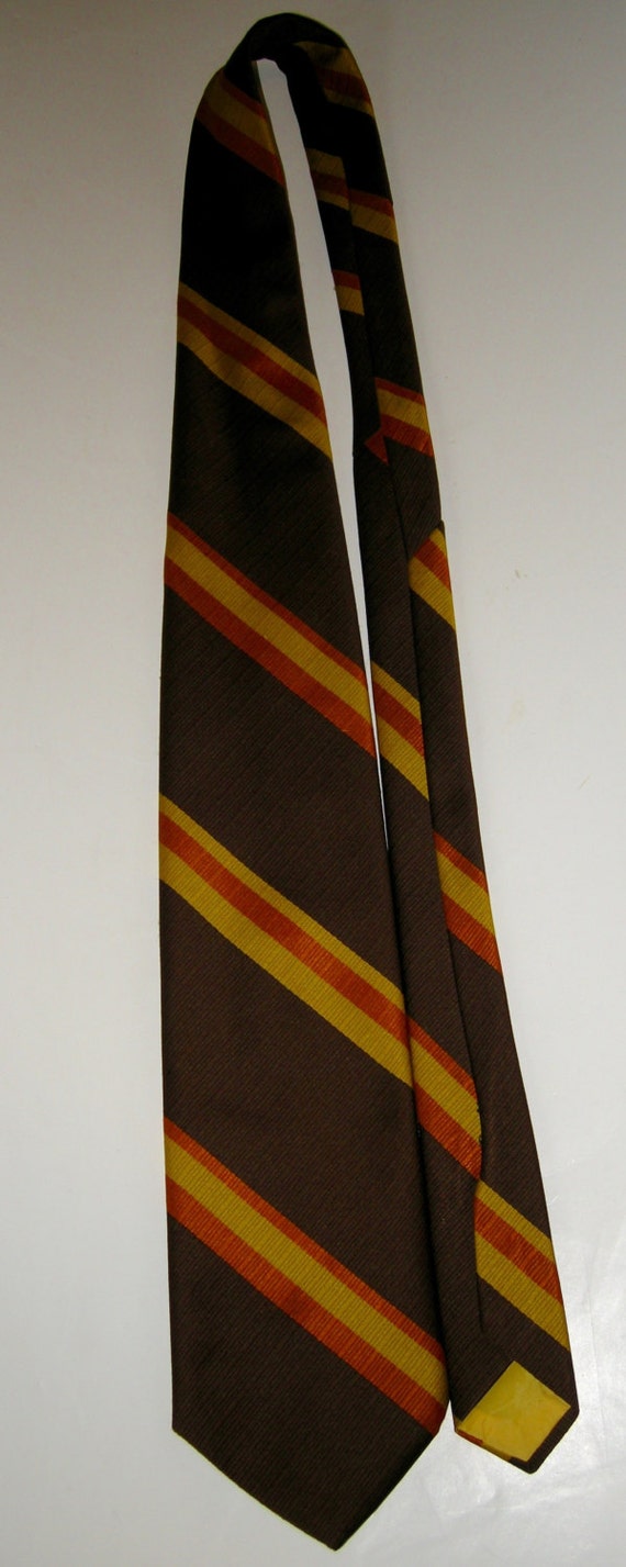 VTG  Retro 60's Tie Brown Stripes Prince of Igor Q