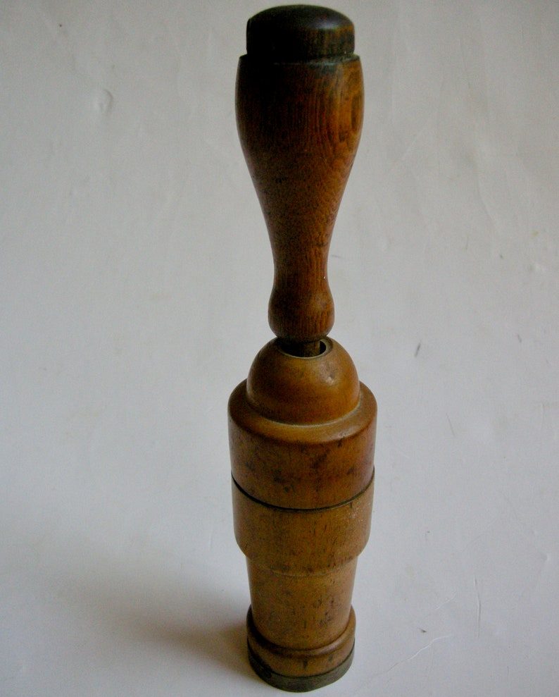 Wine Corker Vintage Wood and Brass Bottle Corker Cork Etsy