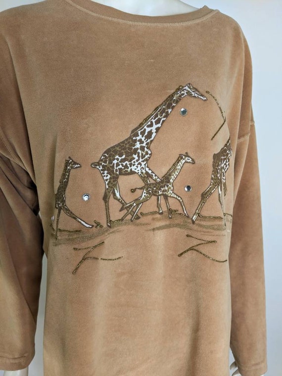 Giraffes Womens M Top JLM Fashion Group VTG Afric… - image 8