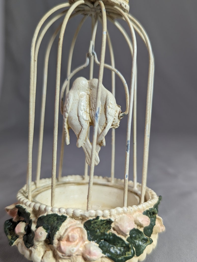 Vintage Bird Cage Ornament Love Birds Distressed Etsy