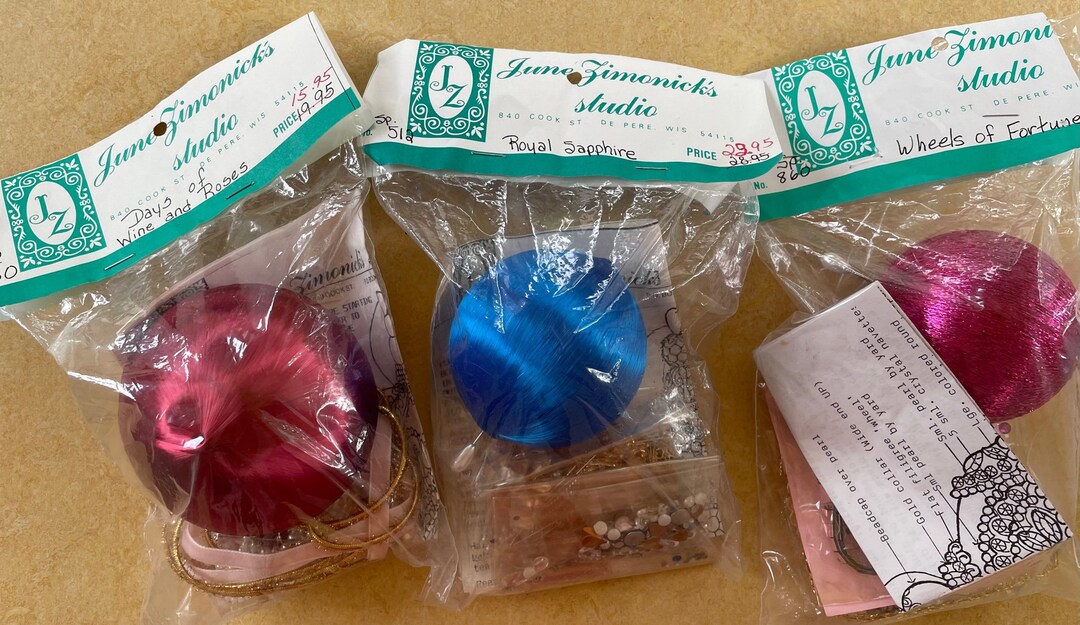 3 Vtg June Zimonick Beaded Ornament Kits650512860mipsequins Beadssee Etsy