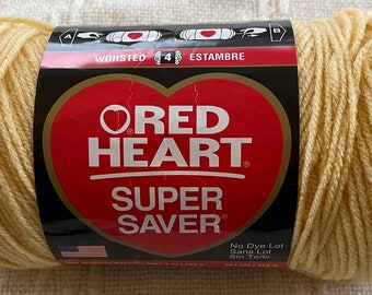 Red Heart Super Saver Acrylic YARN~Cornmeal Yellow~1 sk=7 oz~364 yds~Knit+ SEE!