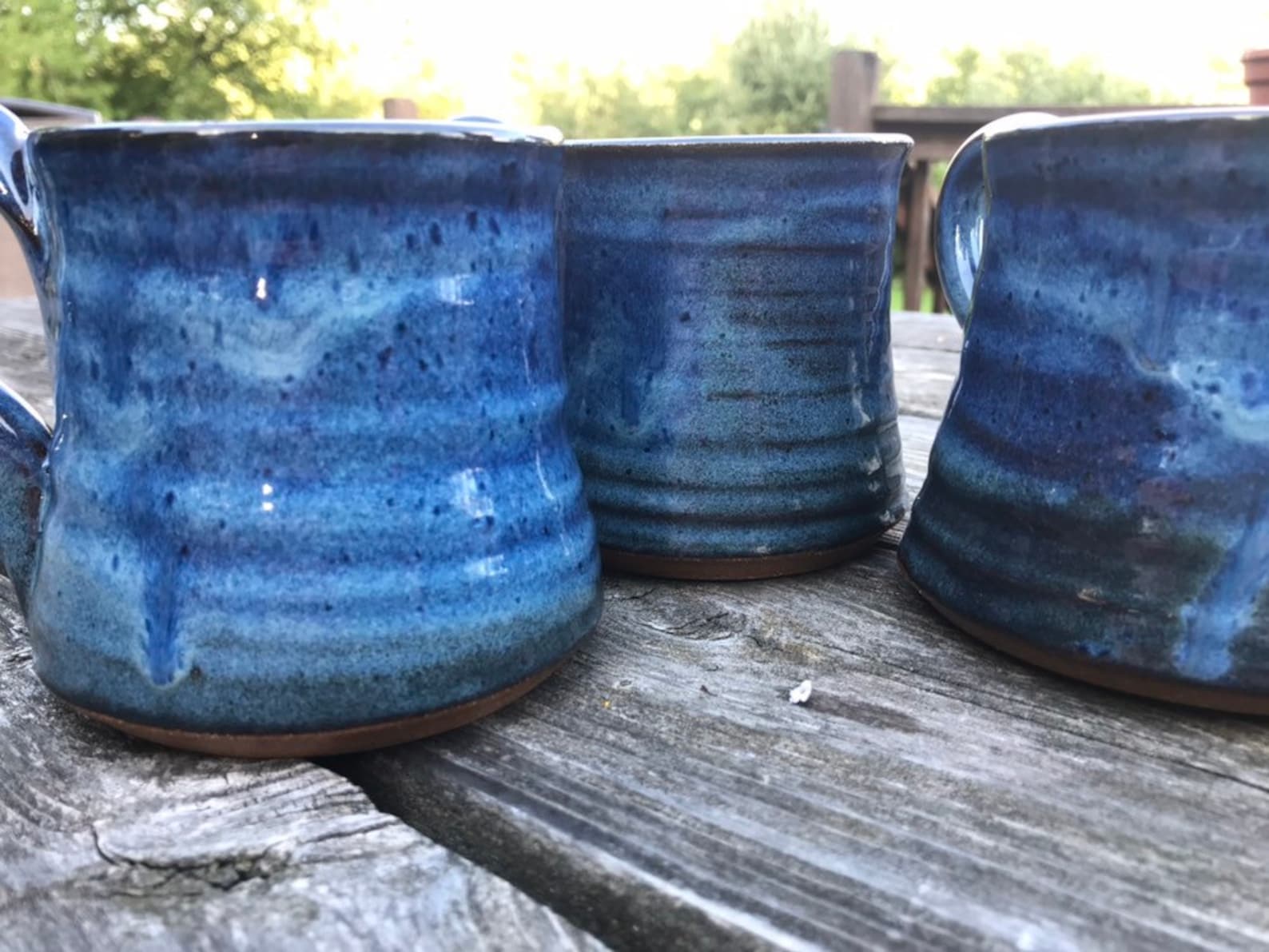 Rustic Mug Handmade Coffee Mug in Bright Blue Etsy
