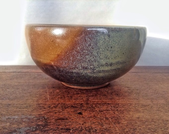 Pottery bowl, cereal bowl, handmade bowl, sage green and brown bowl, dishwasher safe, functional pottery, rustic bowl