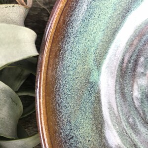 Pasta bowl in turquoise glaze, handmade pottery shallow bowl bild 7