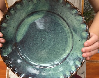 Stoneware pie plate, pottery pie pan